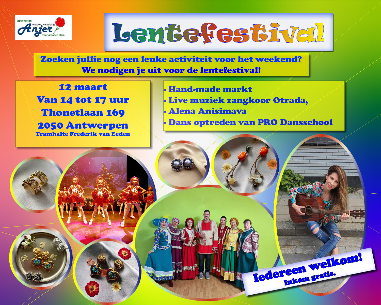 Affiche. Antwerpen. Anjer. Lentefestival - Весенний фестиваль met Ekaterina Bonchukova. 2023-03-12